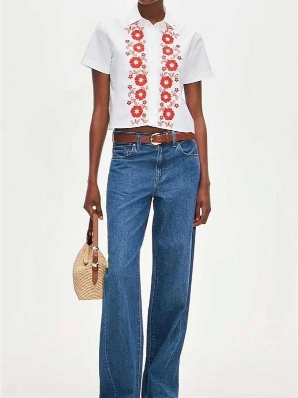 J.Crew Gamine button-up shirt in embroidered floral top